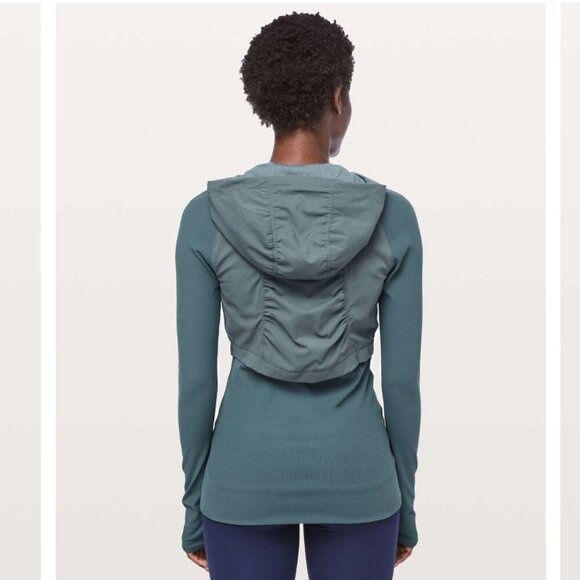 Lululemon Dance Studio Jacket Rib Sleeve Reversible Petrol Blue size 6 - Picture 3 of 15